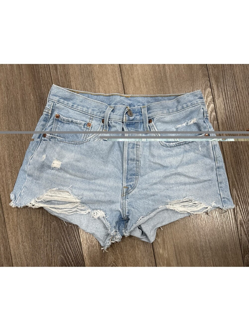 Levis Shorts Womens 30 Blue 501 Jean Denim 2" Inseam Button Fly Cut Off Jorts